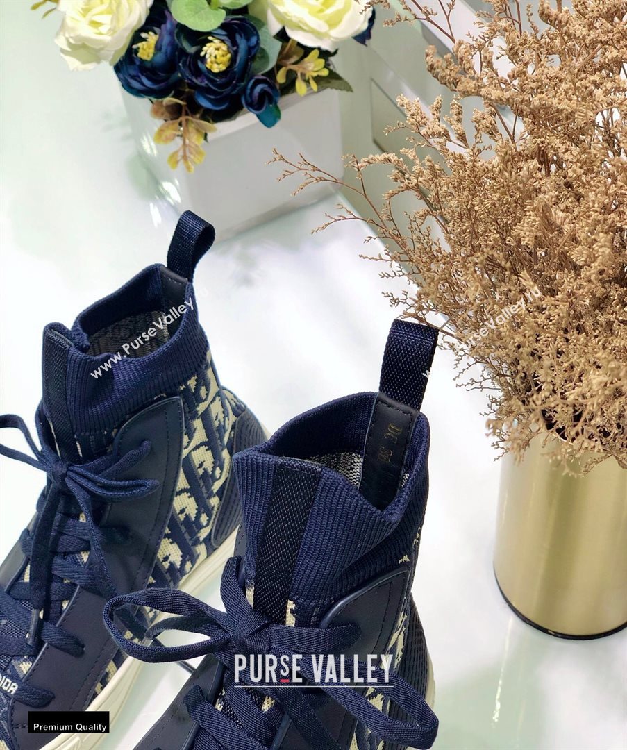 Dior WalknDior High-top Sneakers Oblique Dark Blue (jincheng-20120308)