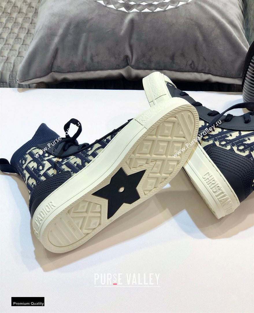 Dior WalknDior High-top Sneakers Oblique Dark Blue (jincheng-20120308)