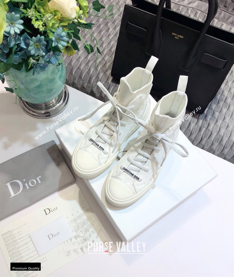 Dior WalknDior High-top Sneakers Oblique Technical Mesh White (jincheng-20120310)