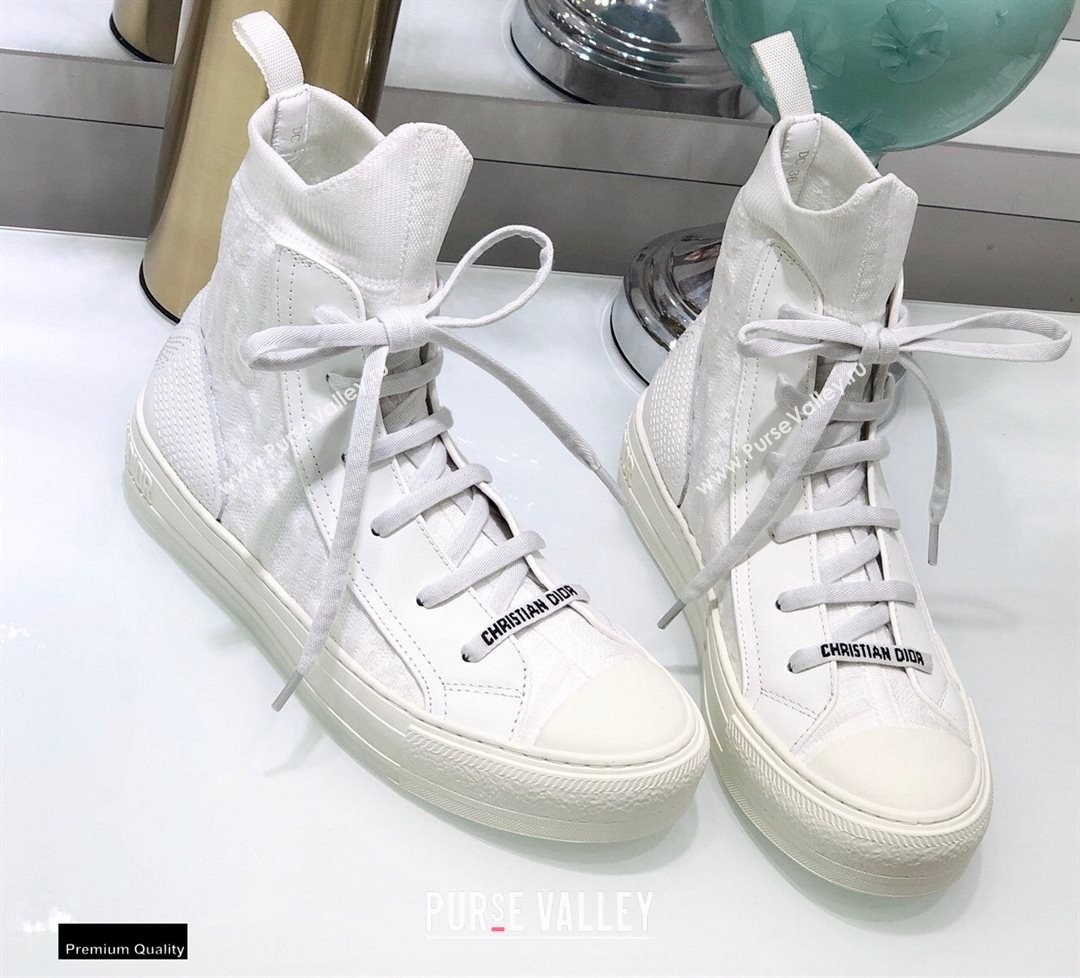 Dior WalknDior High-top Sneakers Oblique Technical Mesh White (jincheng-20120310)