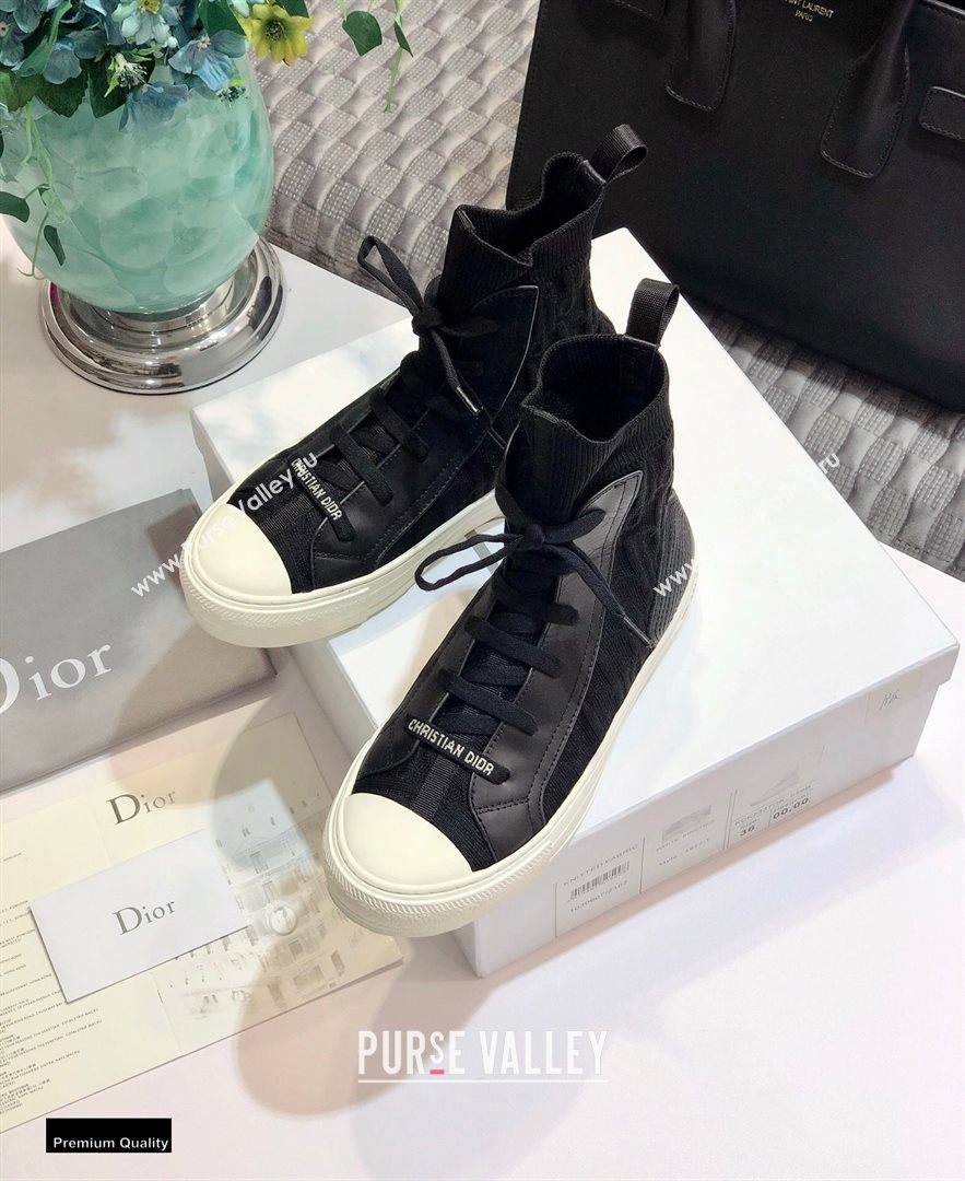 Dior WalknDior High-top Sneakers Oblique Technical Mesh Black (jincheng-20120309)