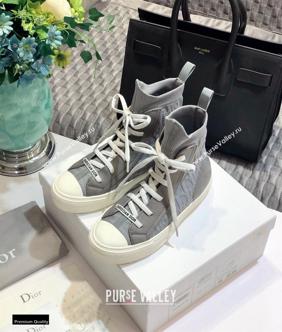 Dior WalknDior High-top Sneakers Oblique Technical Mesh Gray (jincheng-20120311)