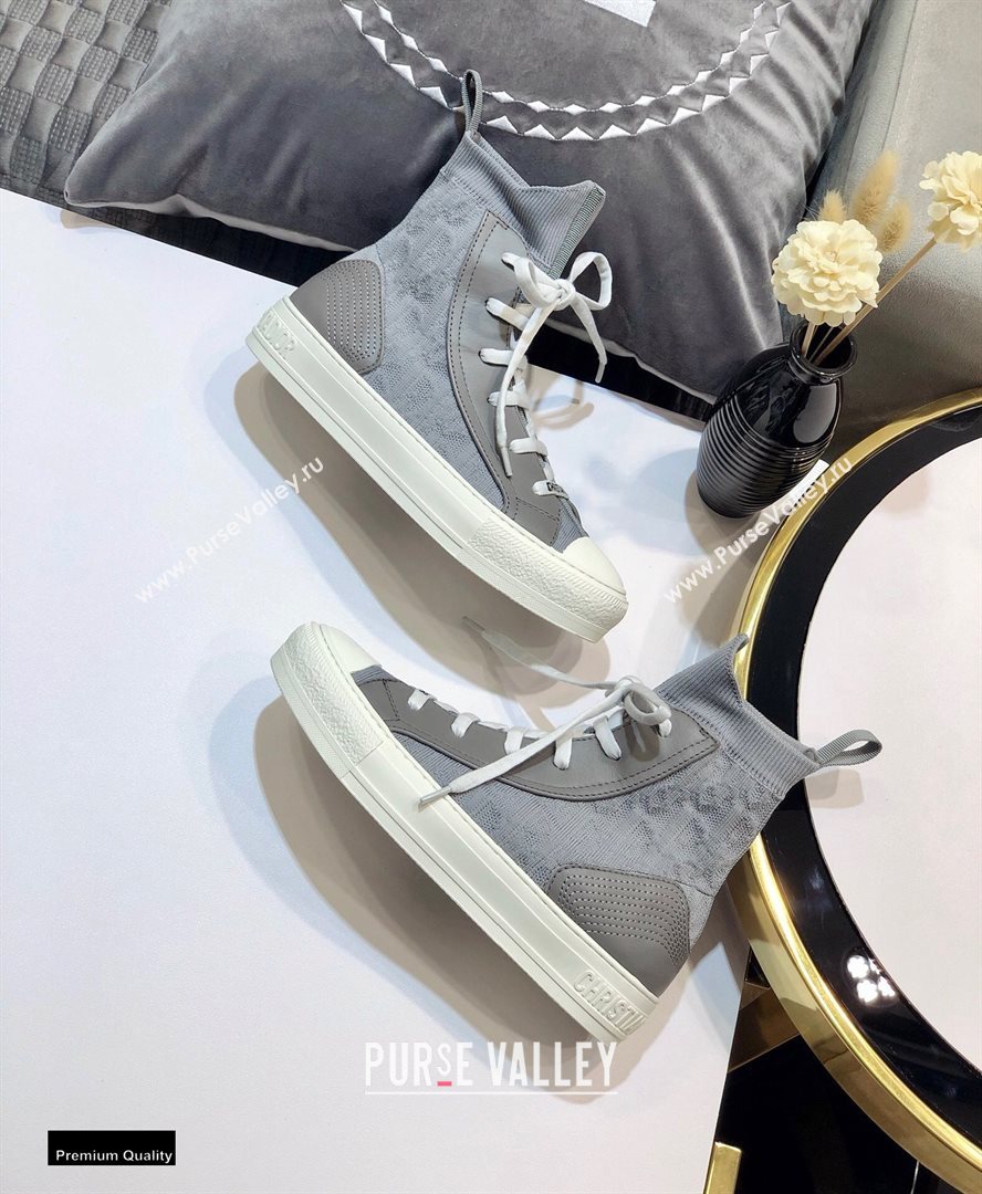 Dior WalknDior High-top Sneakers Oblique Technical Mesh Gray (jincheng-20120311)