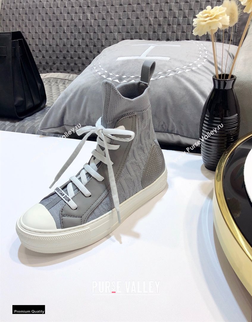 Dior WalknDior High-top Sneakers Oblique Technical Mesh Gray (jincheng-20120311)