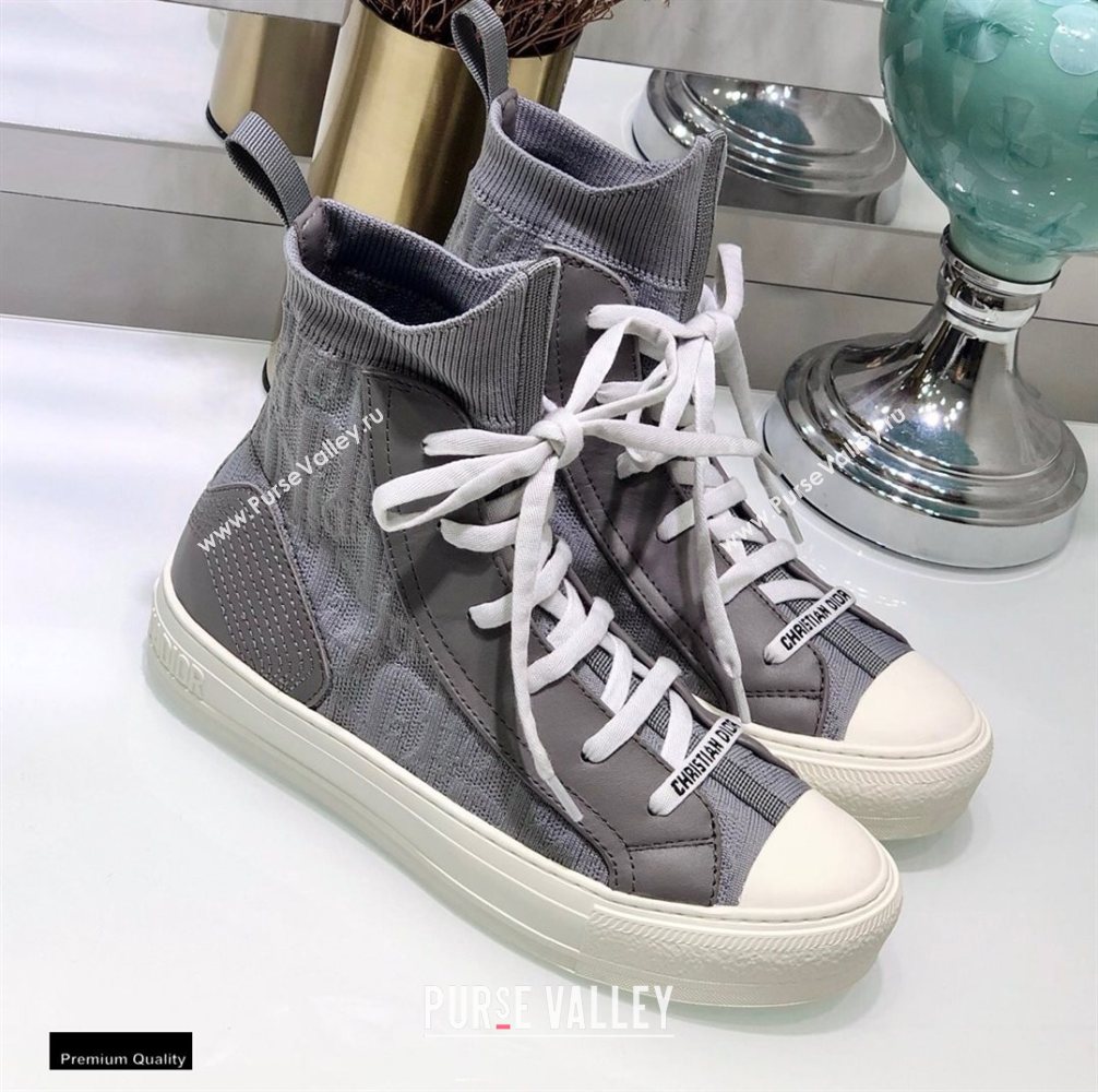Dior WalknDior High-top Sneakers Oblique Technical Mesh Gray (jincheng-20120311)