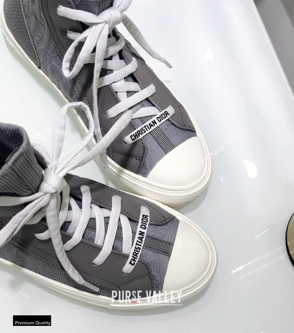 Dior WalknDior High-top Sneakers Oblique Technical Mesh Gray (jincheng-20120311)