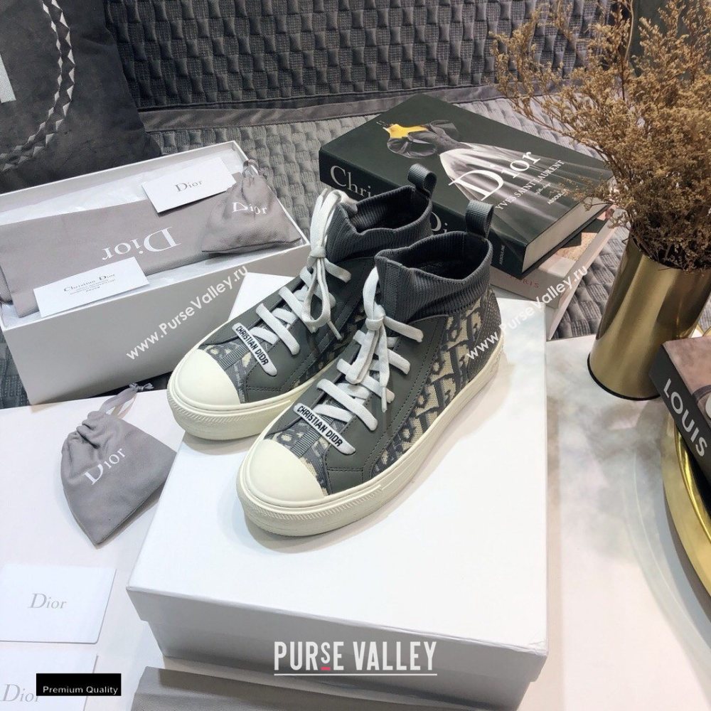 Dior WalknDior Mid-top Sneakers Oblique Gray (jincheng-20120306)