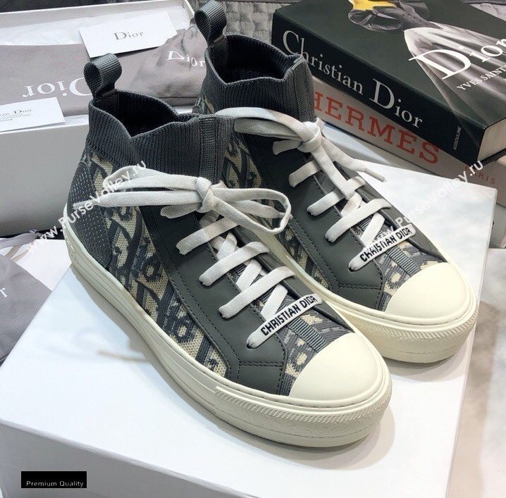 Dior WalknDior Mid-top Sneakers Oblique Gray (jincheng-20120306)
