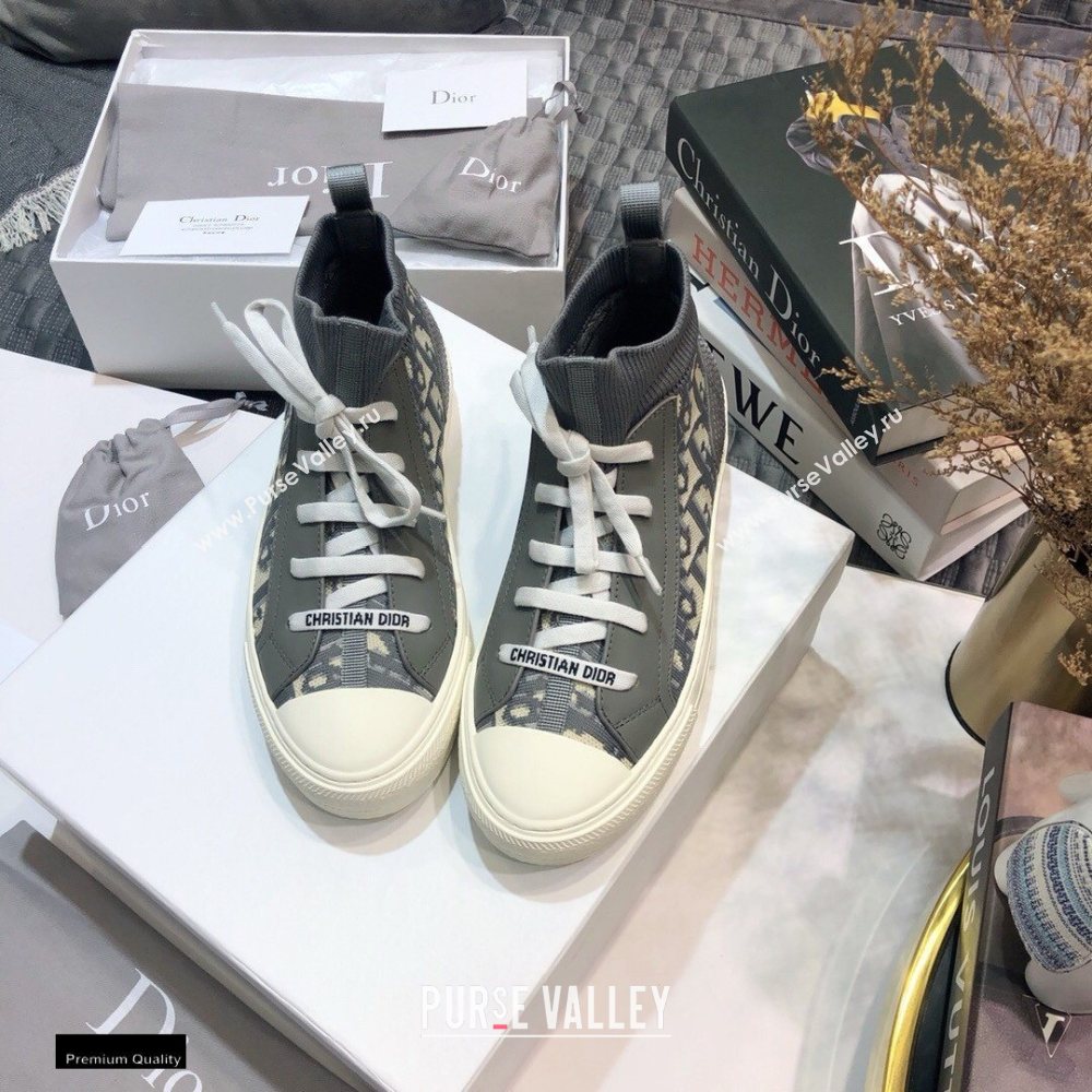 Dior WalknDior Mid-top Sneakers Oblique Gray (jincheng-20120306)