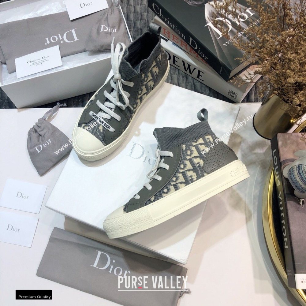 Dior WalknDior Mid-top Sneakers Oblique Gray (jincheng-20120306)