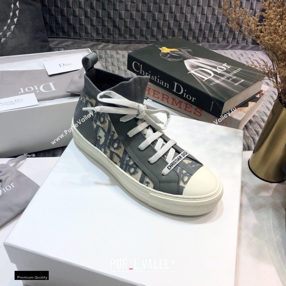 Dior WalknDior Mid-top Sneakers Oblique Gray (jincheng-20120306)