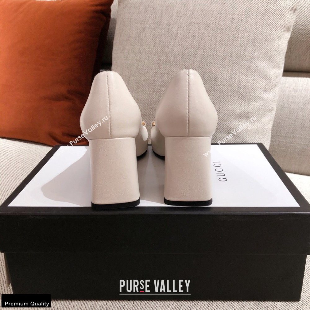 Gucci Mid-heel Pumps with Horsebit 643886 White 2020 (kaola-20120402)