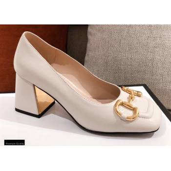 Gucci Mid-heel Pumps with Horsebit 643886 White 2020 (kaola-20120402)