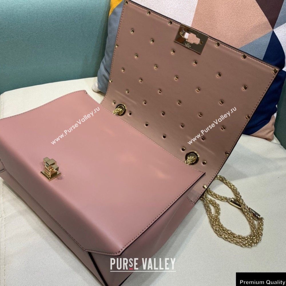Valentino Beehive Rhombus Quilted Calfskin Chain Bag Nude Pink 2020 (xinyidai-20120714)