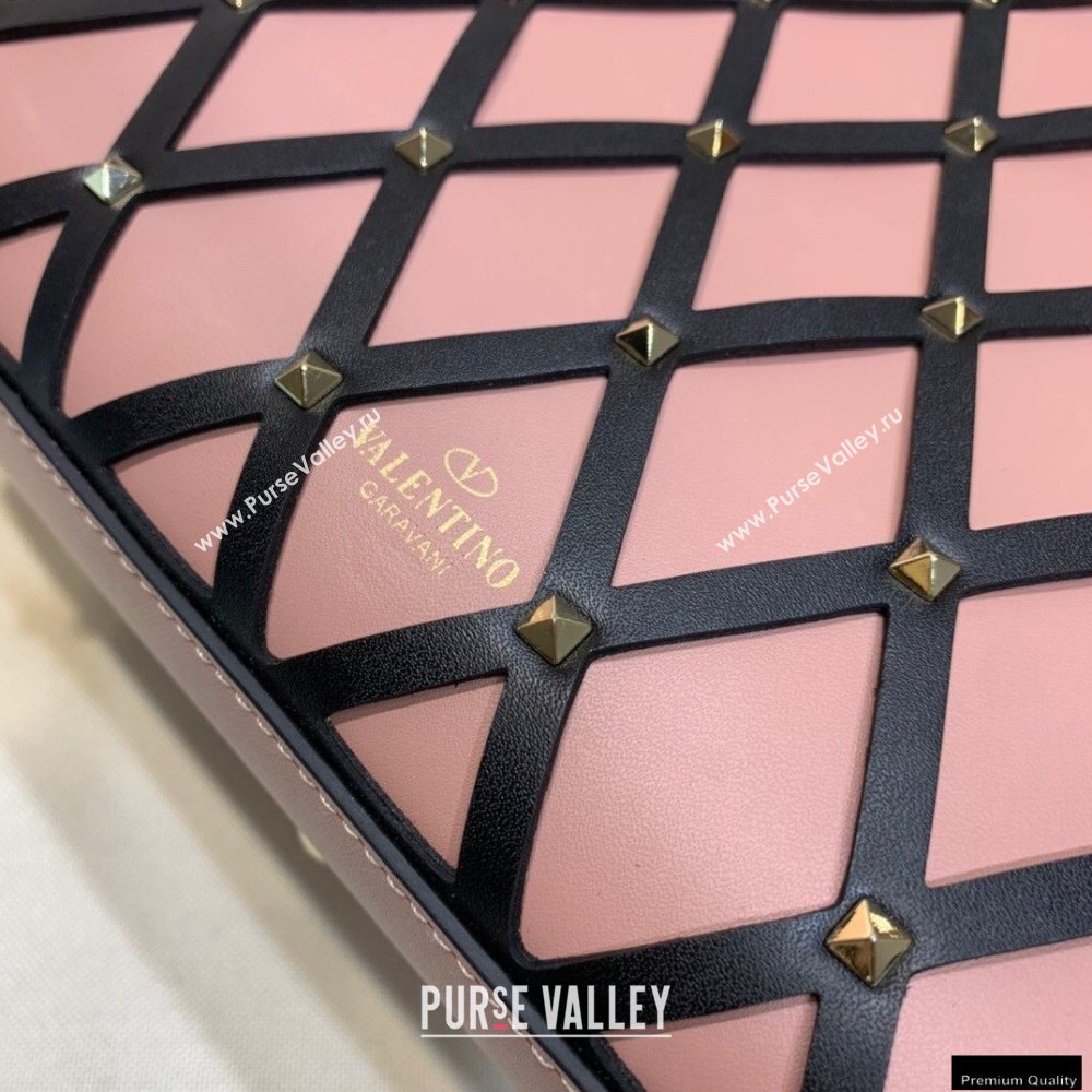 Valentino Large Beehive Rhombus Quilted Calfskin Tote Bag Nude Pink 2020 (xinyidai-20120704)