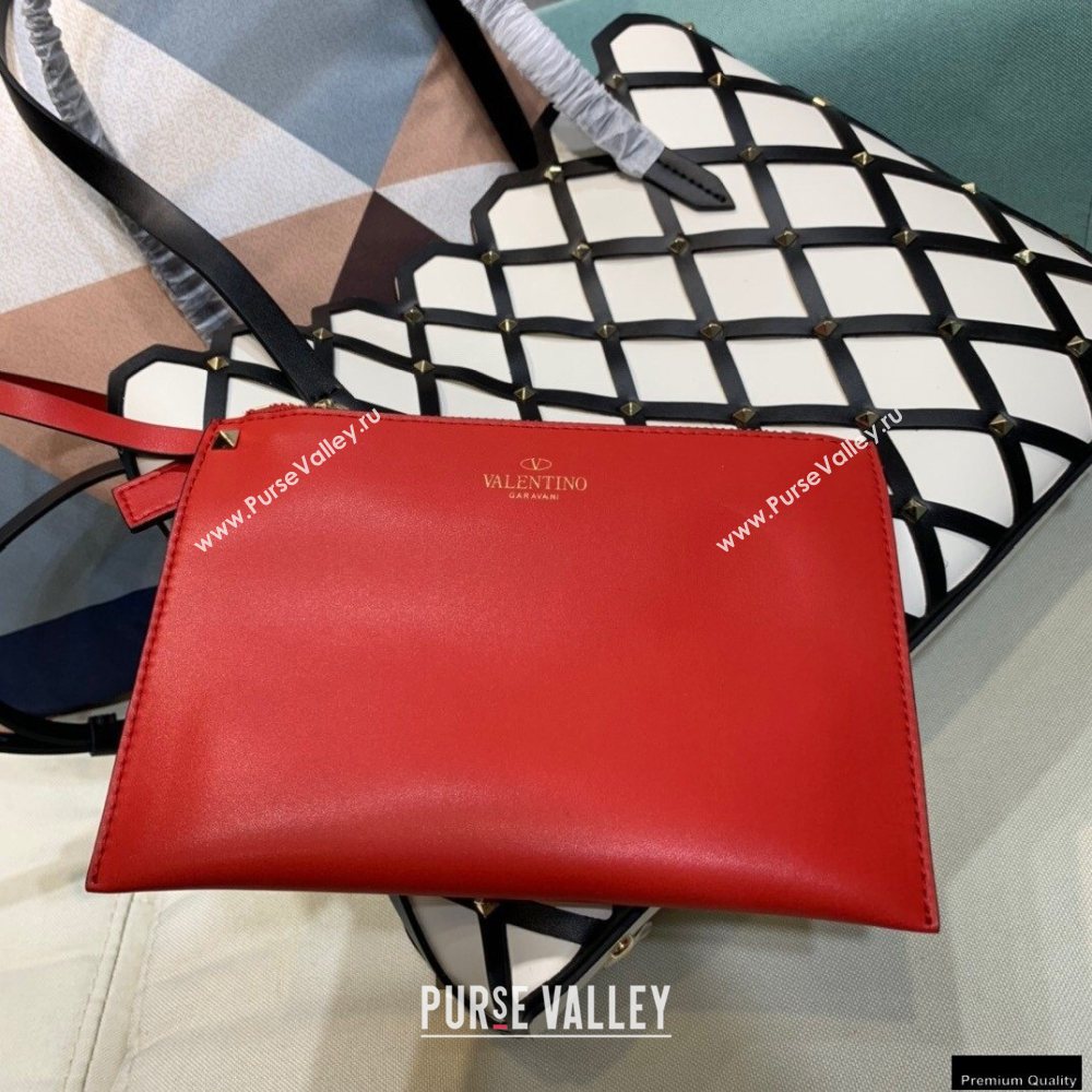 Valentino Large Beehive Rhombus Quilted Calfskin Tote Bag White 2020 (xinyidai-20120703)