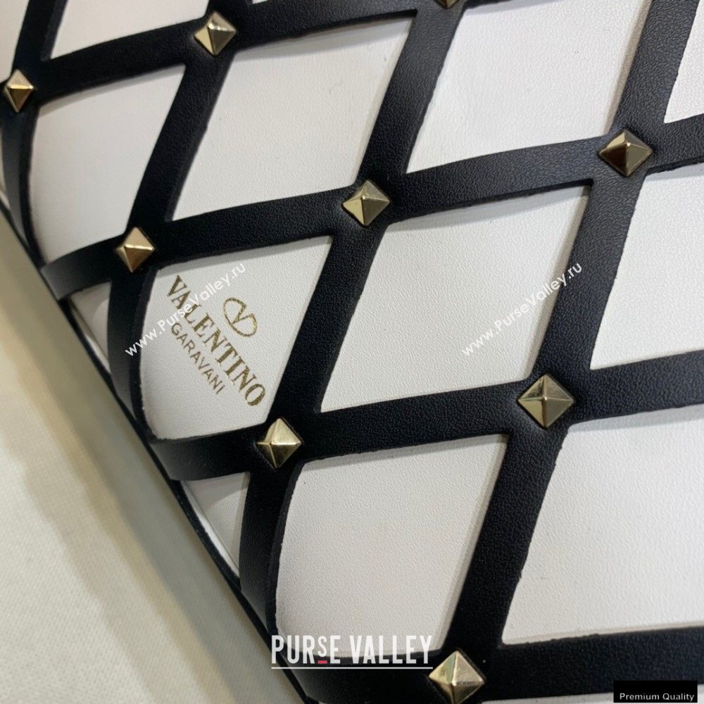 Valentino Large Beehive Rhombus Quilted Calfskin Tote Bag White 2020 (xinyidai-20120703)