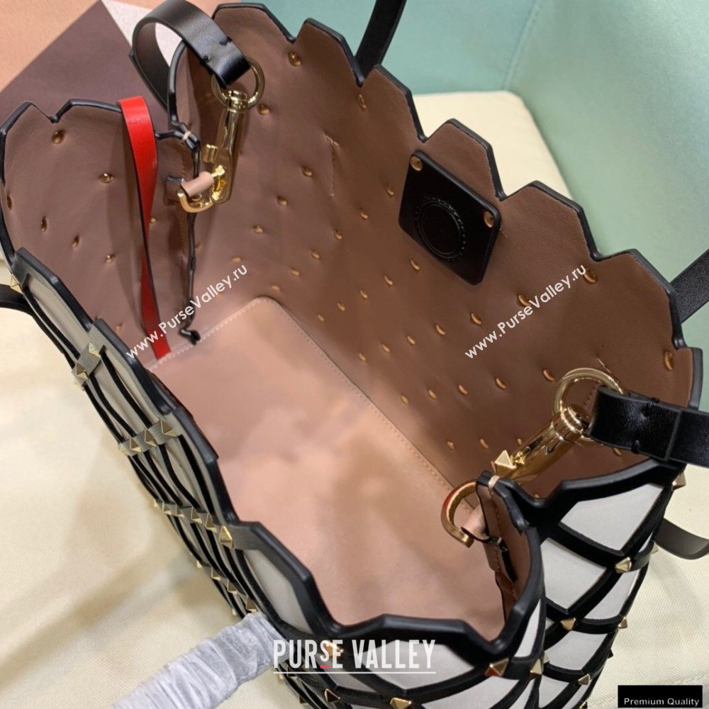 Valentino Large Beehive Rhombus Quilted Calfskin Tote Bag White 2020 (xinyidai-20120703)