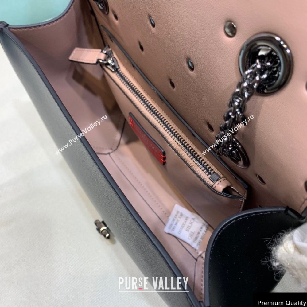 Valentino Beehive Rhombus Quilted Calfskin Chain Bag So Black 2020 (xinyidai-20120711)