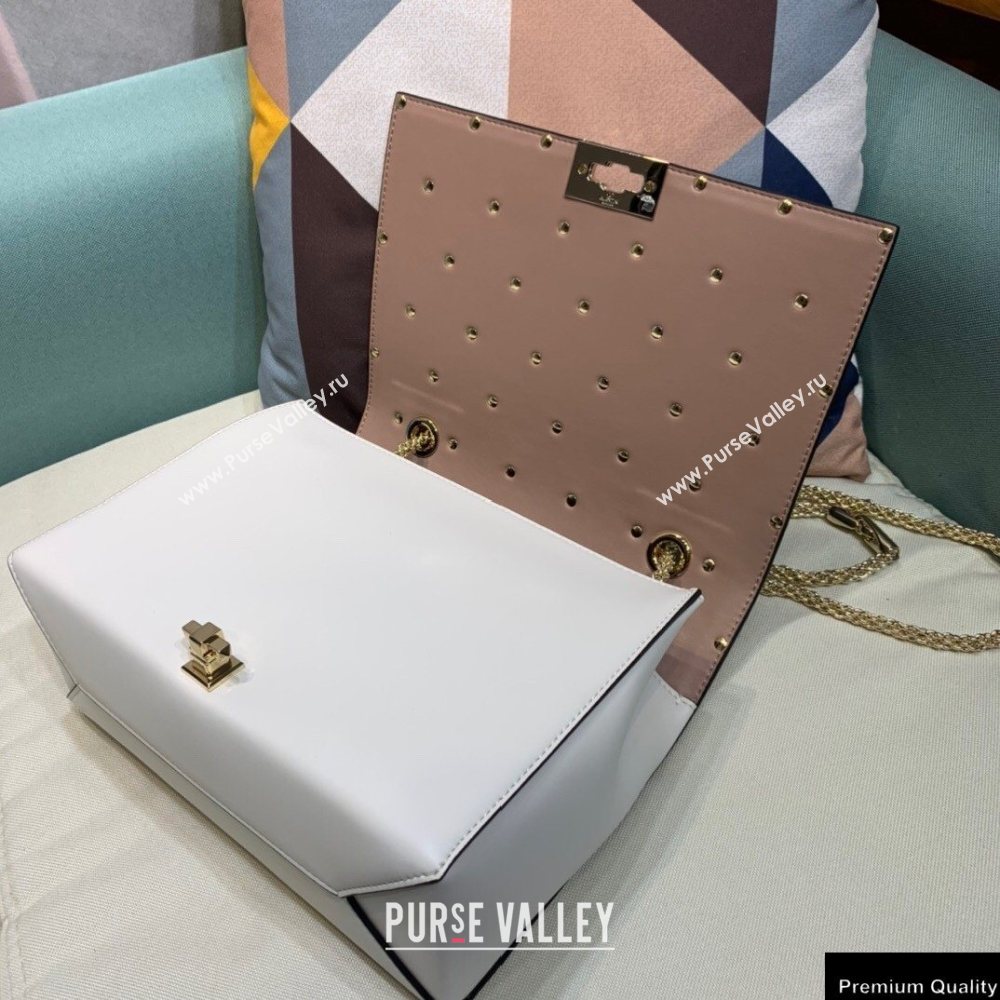 Valentino Beehive Rhombus Quilted Calfskin Chain Bag White 2020 (xinyidai-20120713)