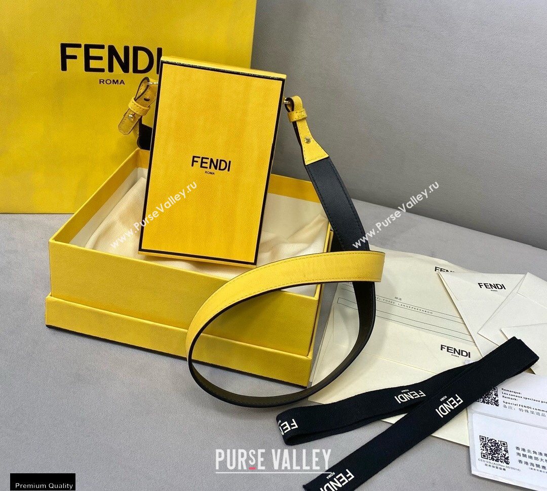 Fendi Leather Stiff Vertical Box Bag Yellow 2020 (chaoliu-20120838)