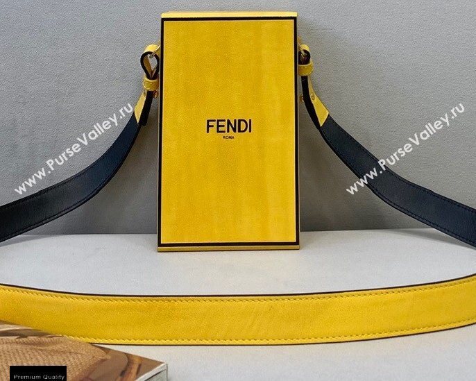 Fendi Leather Stiff Vertical Box Bag Yellow 2020 (chaoliu-20120838)