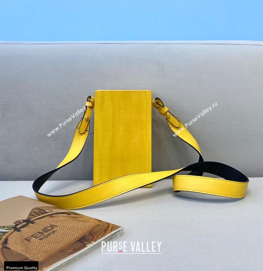 Fendi Leather Stiff Vertical Box Bag Yellow 2020 (chaoliu-20120838)