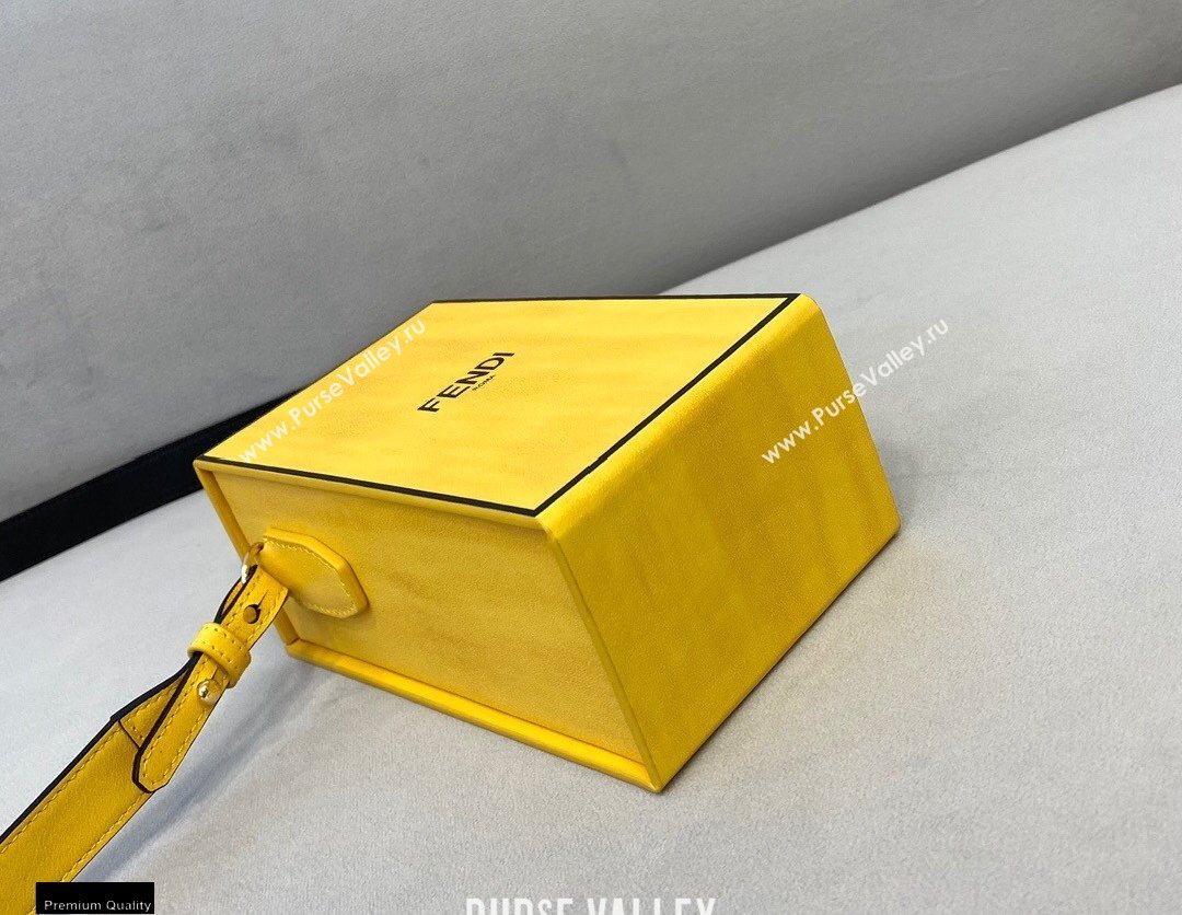 Fendi Leather Stiff Vertical Box Bag Yellow 2020 (chaoliu-20120838)