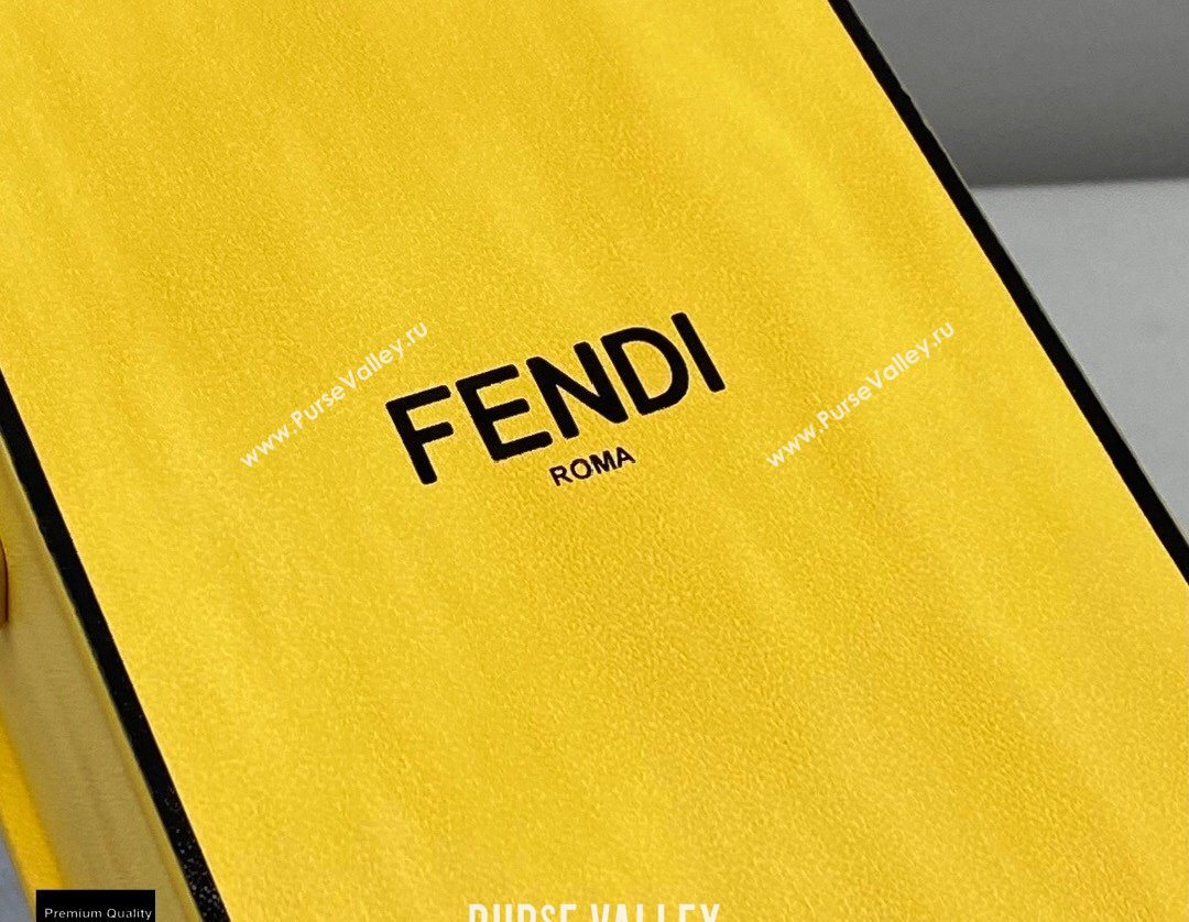 Fendi Leather Stiff Vertical Box Bag Yellow 2020 (chaoliu-20120838)