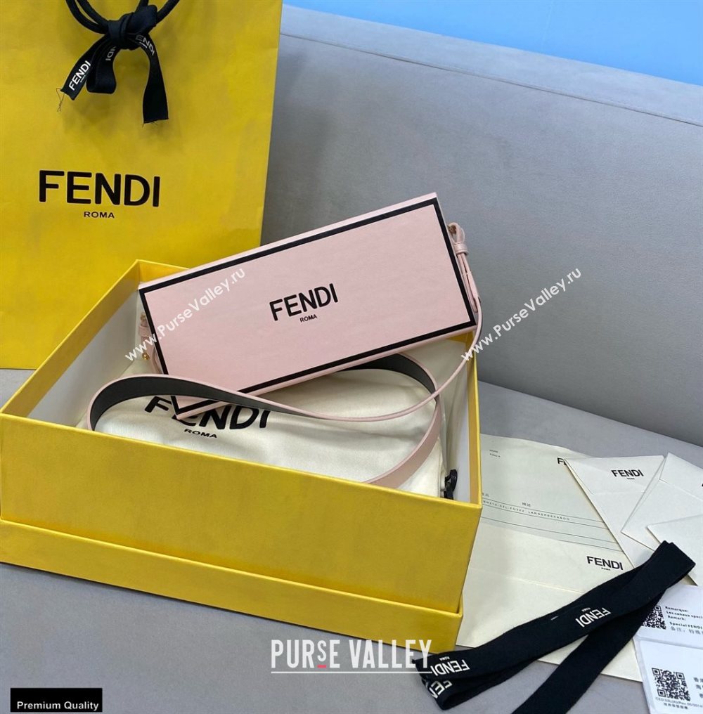Fendi Leather Rigid Horizontal Box Bag Pale Pink 2020 (chaoliu-20120837)