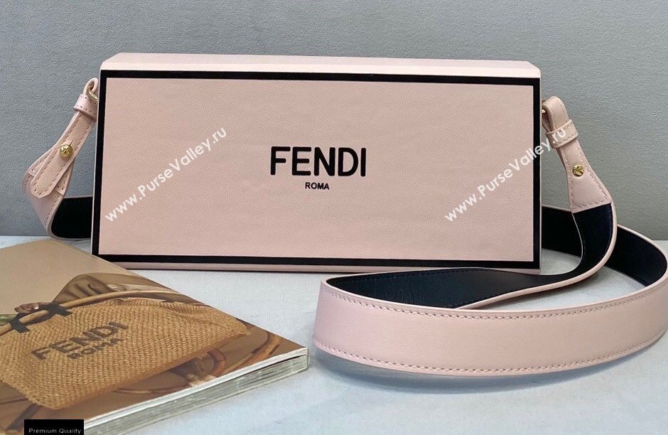 Fendi Leather Rigid Horizontal Box Bag Pale Pink 2020 (chaoliu-20120837)