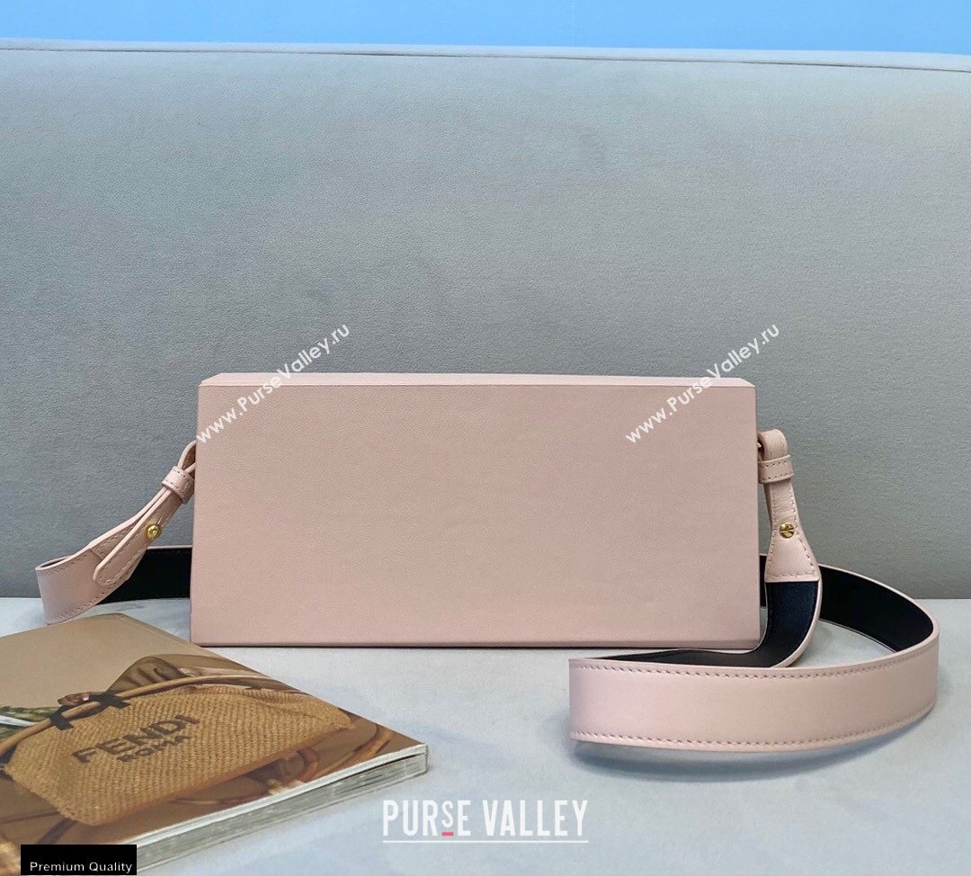 Fendi Leather Rigid Horizontal Box Bag Pale Pink 2020 (chaoliu-20120837)