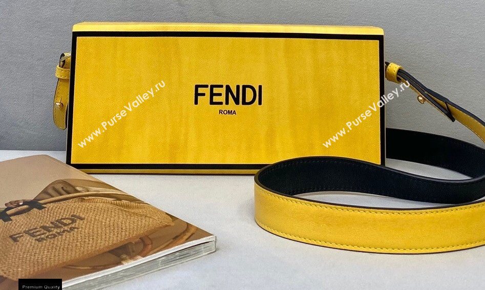 Fendi Leather Rigid Horizontal Box Bag Yellow 2020 (chaoliu-20120836)