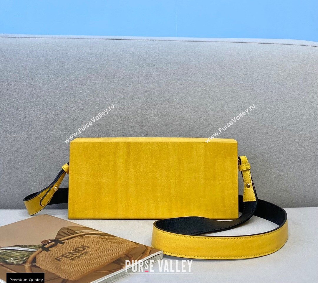 Fendi Leather Rigid Horizontal Box Bag Yellow 2020 (chaoliu-20120836)