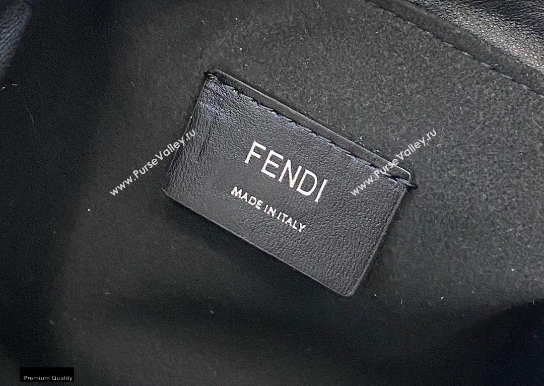 Fendi Leather Pack Medium Drawstring Pouch Bag Black 2020 (chaoliu-20120828)