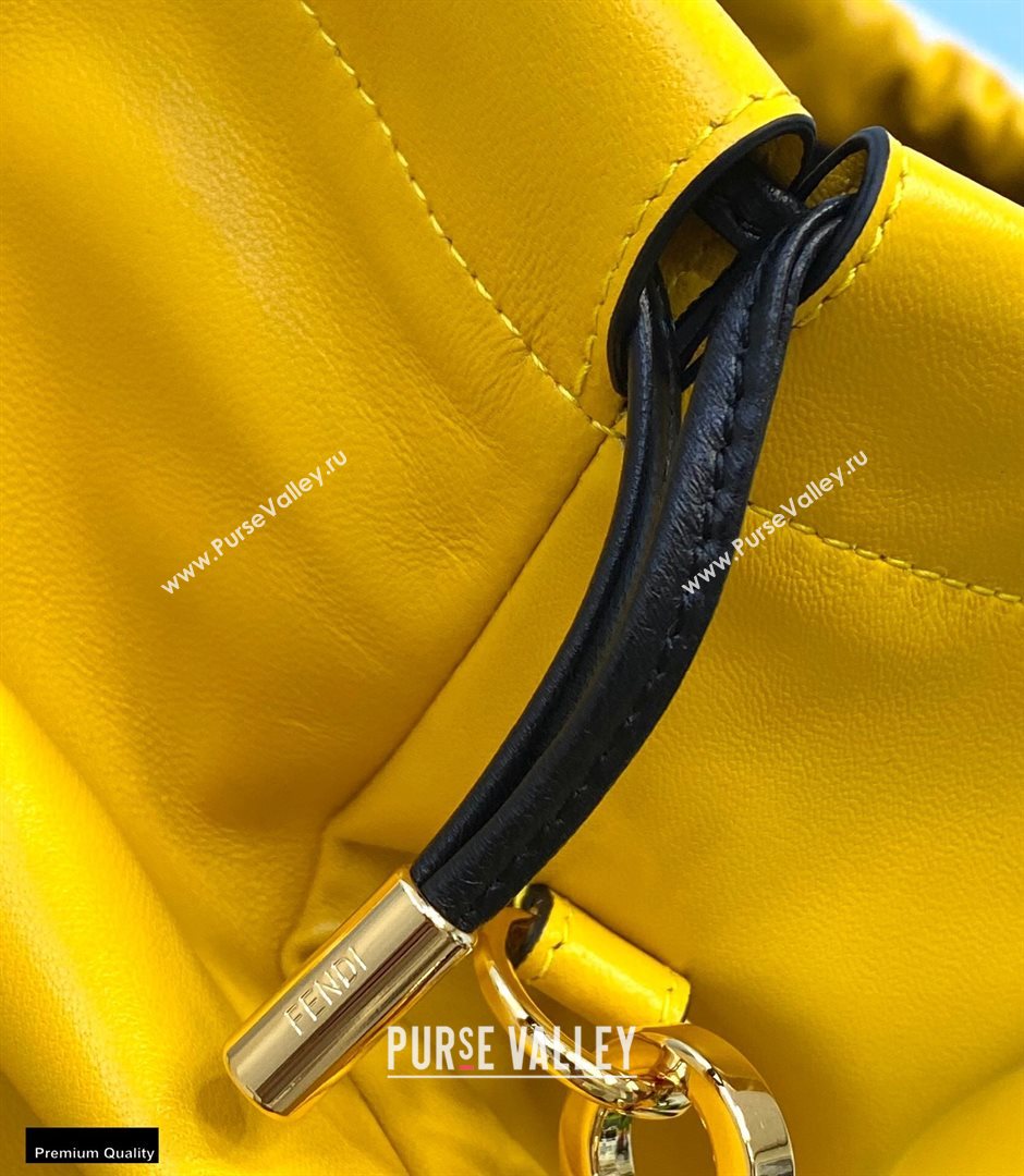 Fendi Leather Pack Medium Drawstring Pouch Bag Yellow 2020 (chaoliu-20120829)