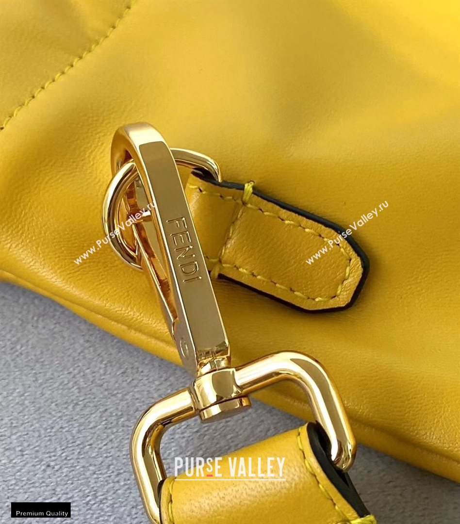 Fendi Leather Pack Medium Drawstring Pouch Bag Yellow 2020 (chaoliu-20120829)