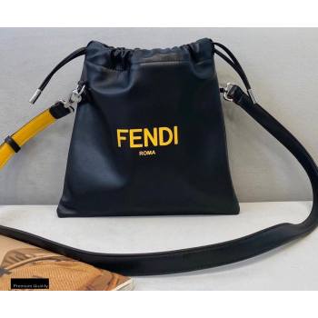 Fendi Leather Pack Small Drawstring Pouch Bag Black 2020 (chaoliu-20120831)