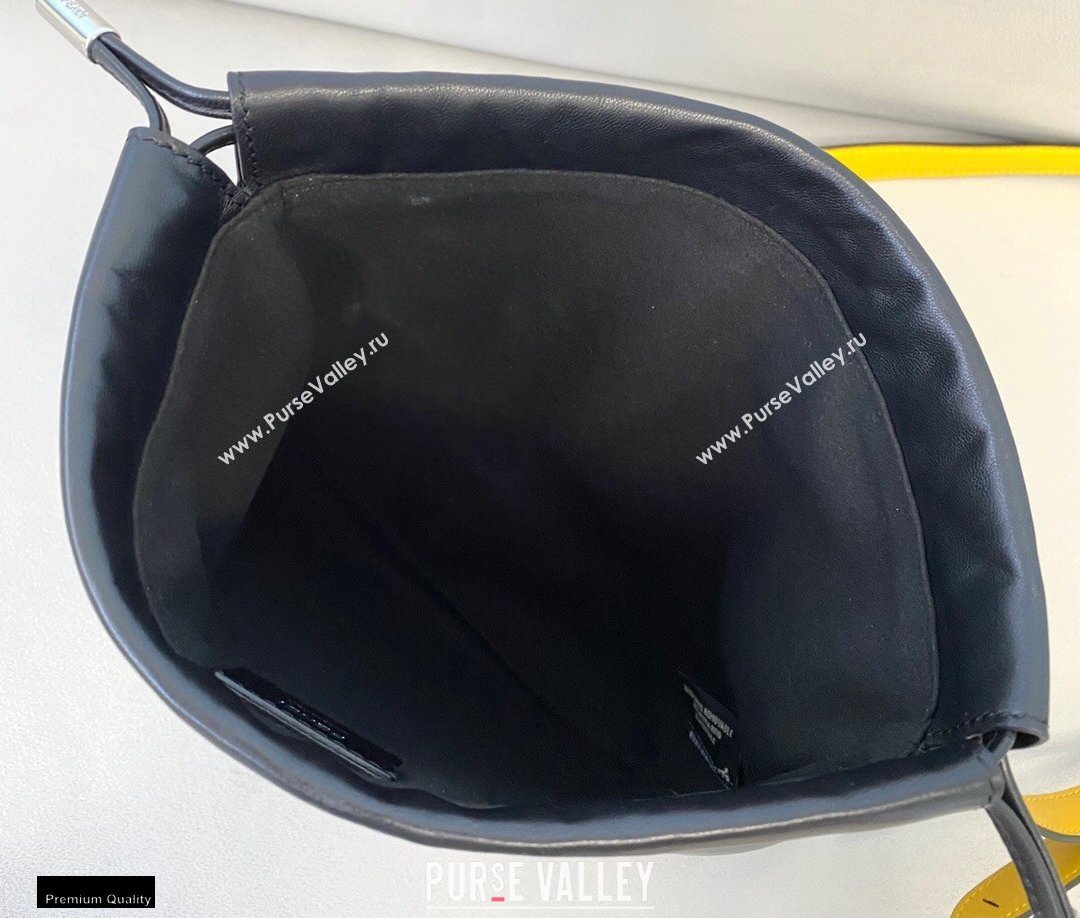 Fendi Leather Pack Small Drawstring Pouch Bag Black 2020 (chaoliu-20120831)