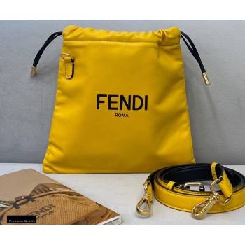 Fendi Leather Pack Small Drawstring Pouch Bag Yellow 2020 (chaoliu-20120832)