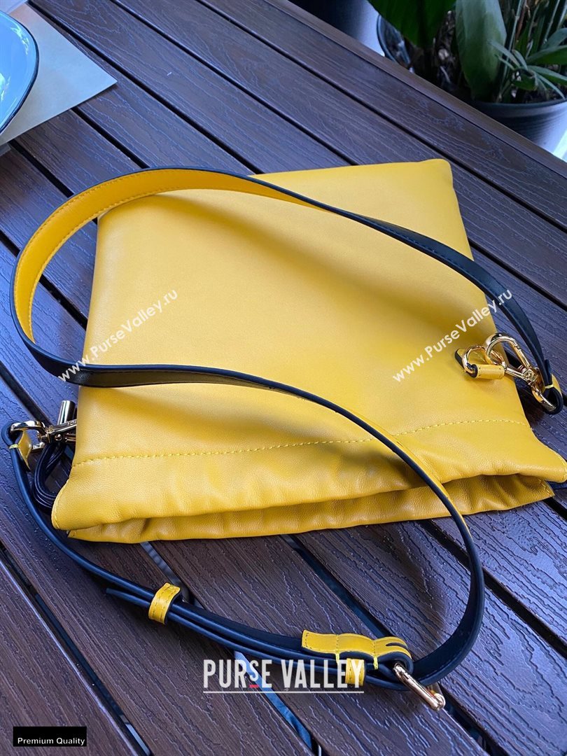 Fendi Leather Pack Small Drawstring Pouch Bag Yellow 2020 (chaoliu-20120832)