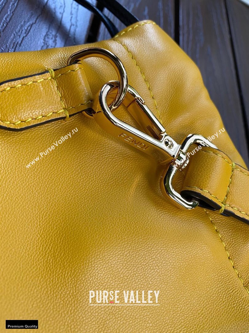 Fendi Leather Pack Small Drawstring Pouch Bag Yellow 2020 (chaoliu-20120832)