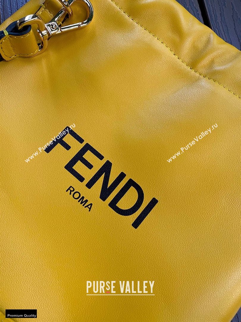 Fendi Leather Pack Small Drawstring Pouch Bag Yellow 2020 (chaoliu-20120832)