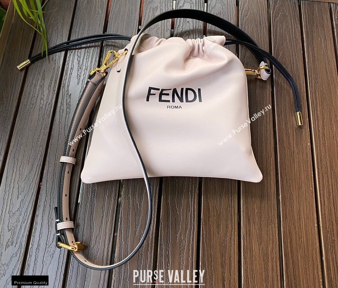 Fendi Leather Pack Small Drawstring Pouch Bag Pale Pink 2020 (chaoliu-20120833)