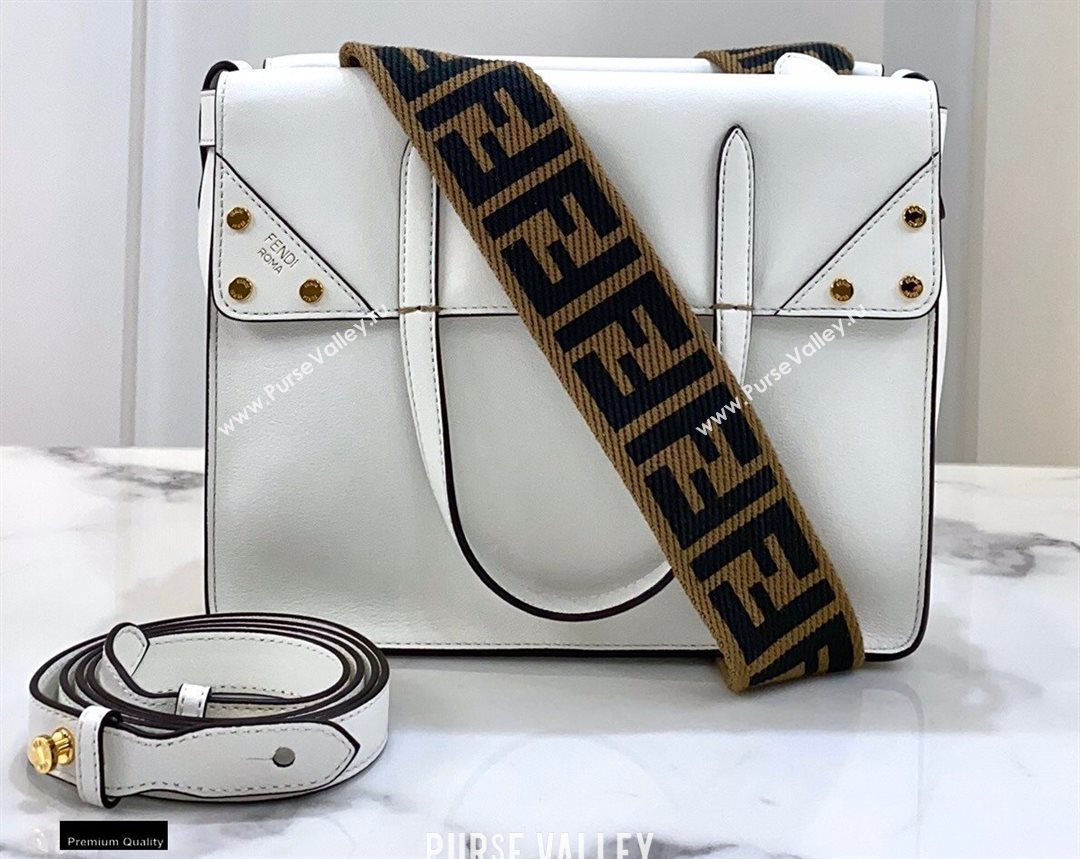 Fendi Flip Regular Medium Tote Bag White (chaoliu-20120814)