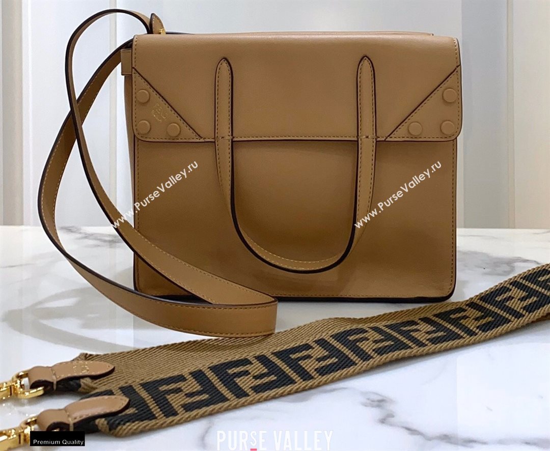 Fendi Flip Regular Medium Tote Bag Light Brown (chaoliu-20120812)