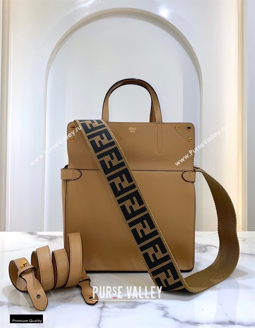 Fendi Flip Regular Medium Tote Bag Light Brown (chaoliu-20120812)