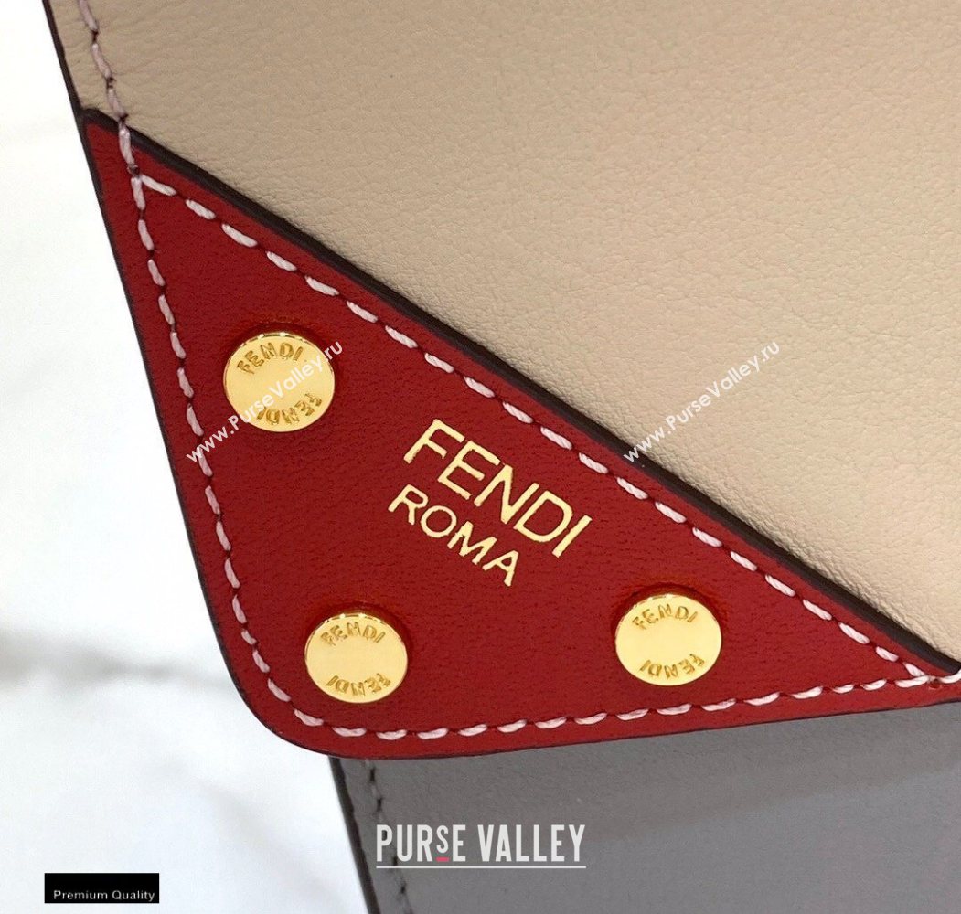 Fendi Flip Regular Medium Tote Bag Gray/Red (chaoliu-20120809)