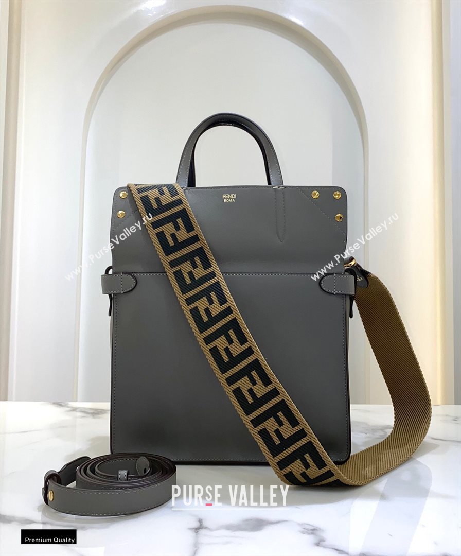 Fendi Flip Large Tote Bag Gray/Black (chaoliu-20120803)