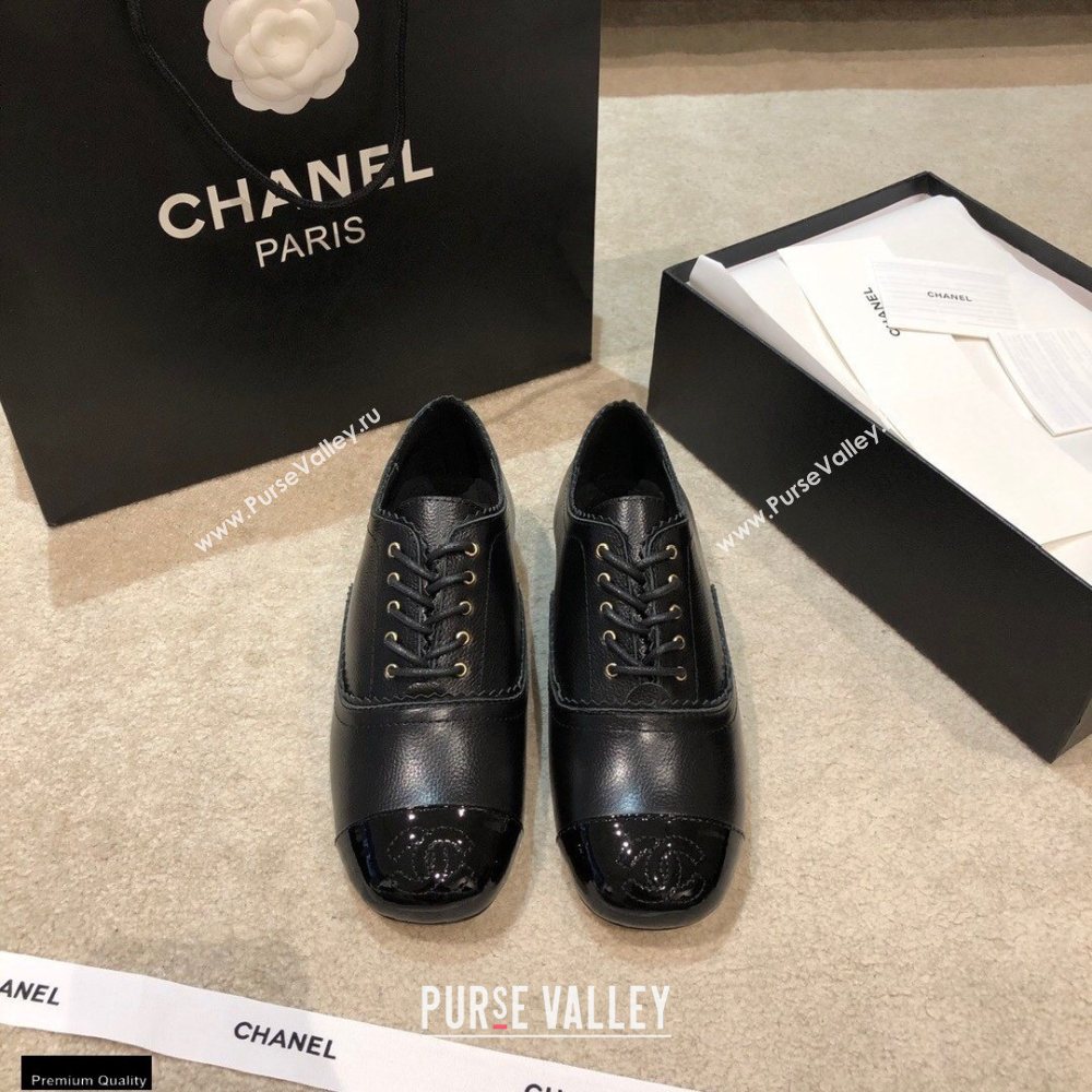 Chanel Calfskin Lace-Ups G36483 Black 2020 (shouxiu-20121121)